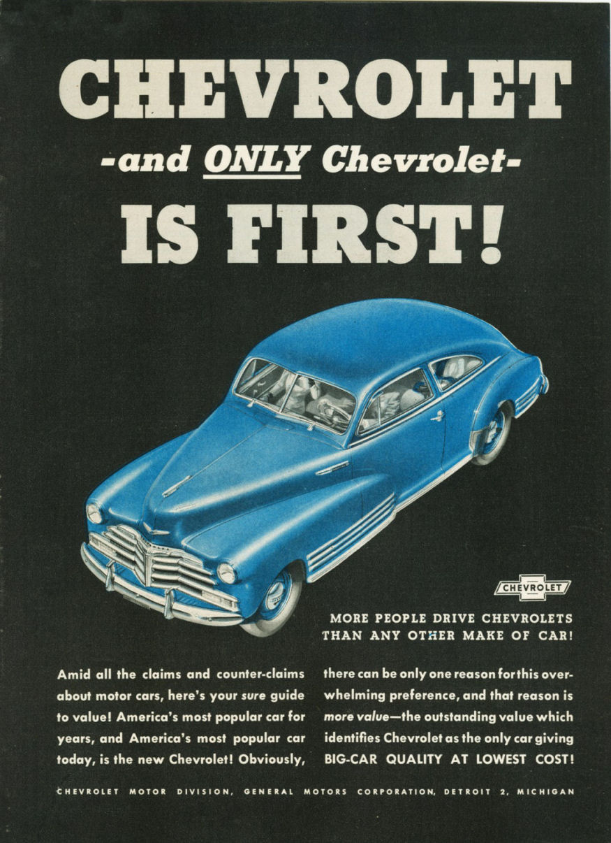 1948 Chevrolet Auto Advertising